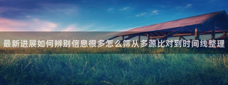 网络事件爆料:最新进展如何辨别信息很多怎么筛从多源比对到时间线整理